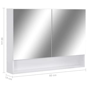 LED koupelnová zrcadlová skříňka bílá 80 x 15 x 60 cm MDF - obrázek 9