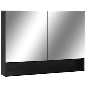 LED koupelnová zrcadlová skříňka černá 80 x 15 x 60 cm MDF - obrázek 2