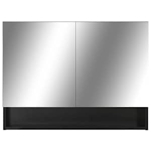 LED koupelnová zrcadlová skříňka černá 80 x 15 x 60 cm MDF - obrázek 5