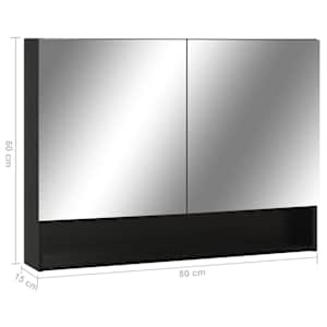 LED koupelnová zrcadlová skříňka černá 80 x 15 x 60 cm MDF - obrázek 9