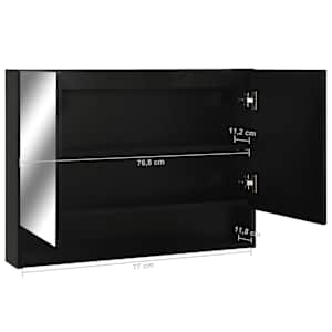 LED koupelnová zrcadlová skříňka černá 80 x 15 x 60 cm MDF - obrázek 10