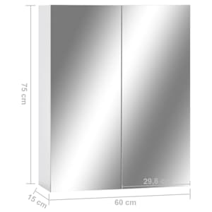 323607 vidaXL Bathroom Mirror Cabinet White 60x15x75 cm MDF - obrázek 6