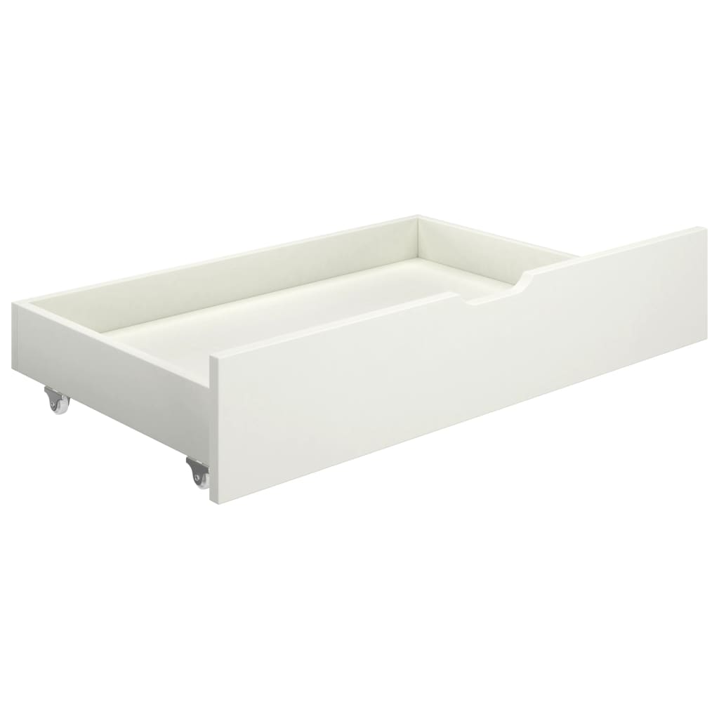 vidaXL Tiroirs de lit 2 pcs Blanc Bois de pin massif