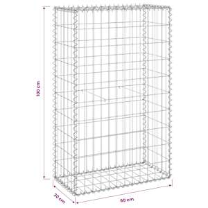 Gabionová zeď s víky pozinkovaná ocel 60 x 30 x 100 cm - obrázek 7