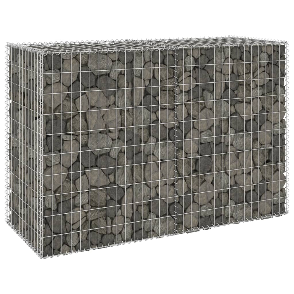 vidaXL Perete gabion cu capace, 150 x 60 x 100 cm, oțel galvanizat