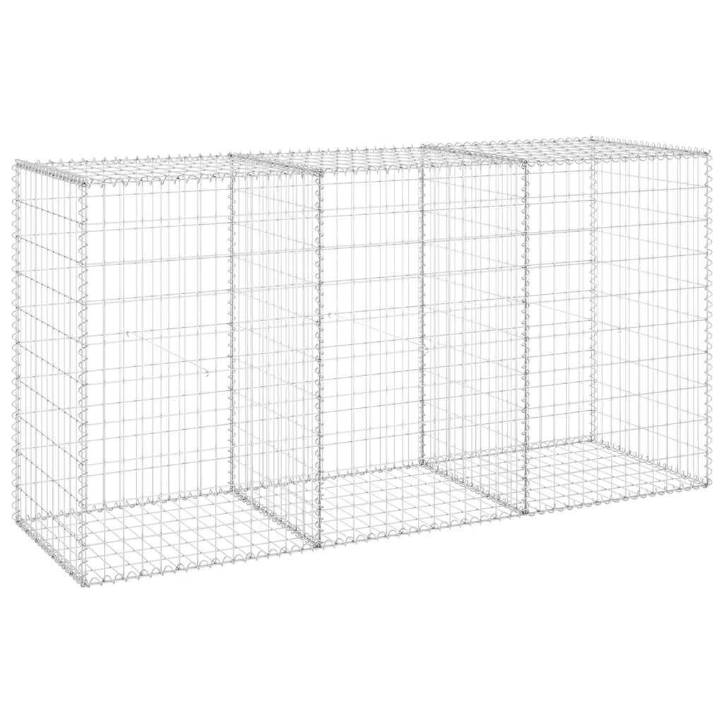 vidaXL Gabionová zeď s víky pozinkovaná ocel 200 x 60 x 100 cm