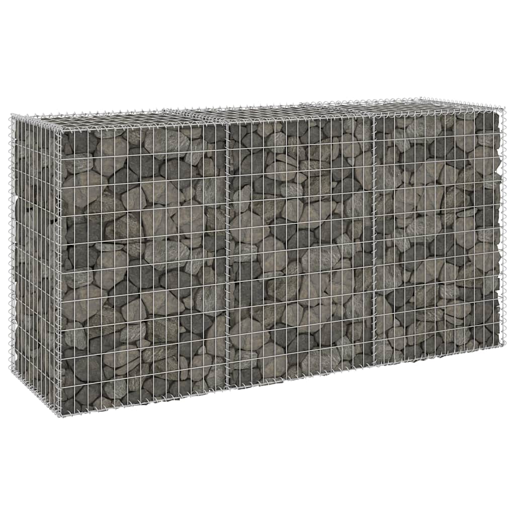 Gabion Wall with Covers Fence Panels Outdoor Garden Galvanized Steel vidaXL - Picture 64 of 204