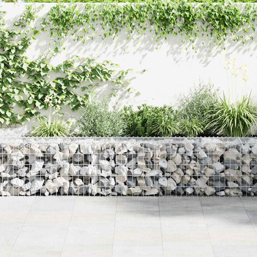 Gabion Wall with Covers Fence Panels Outdoor Garden Galvanized Steel vidaXL - Picture 154 of 204