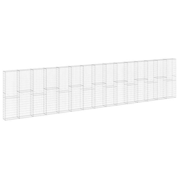 vidaXL kattega gabioonsein, tsingitud teras, 900 x 30 x 200 cm