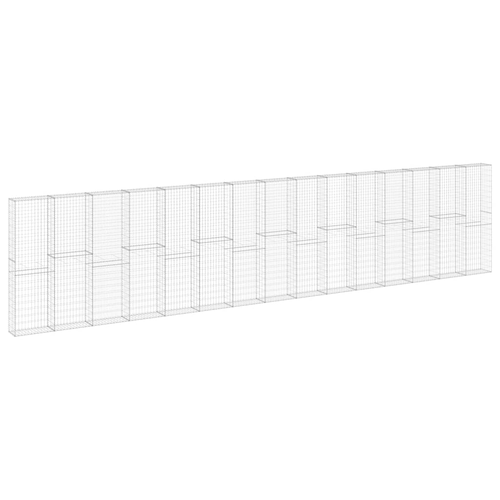 vidaXL Gabionová zeď s víky pozinkovaná ocel 900 x 30 x 100 cm