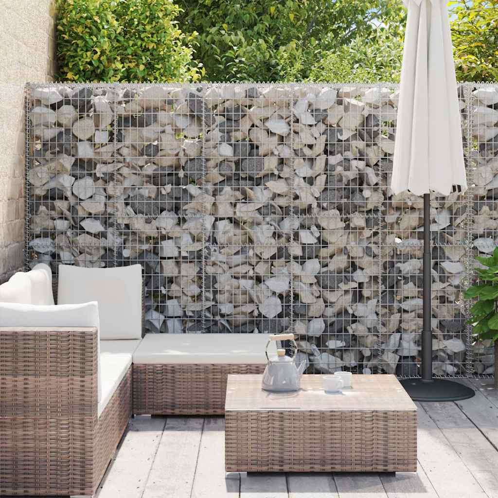 Gabion Wall with Covers Fence Panels Outdoor Garden Galvanized Steel vidaXL - Picture 168 of 204