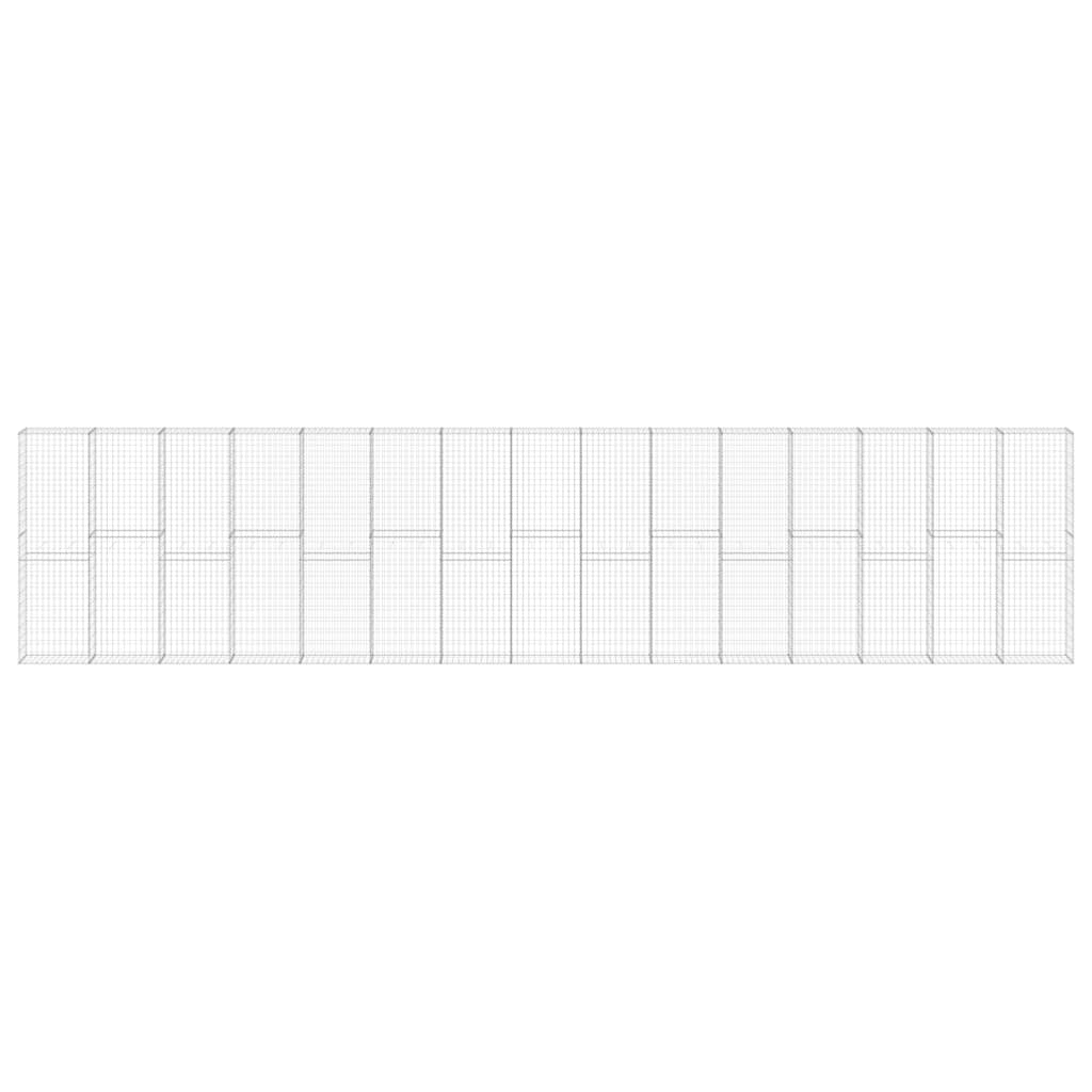 Gabion Wall with Covers Fence Panels Outdoor Garden Galvanized Steel vidaXL - Picture 169 of 204