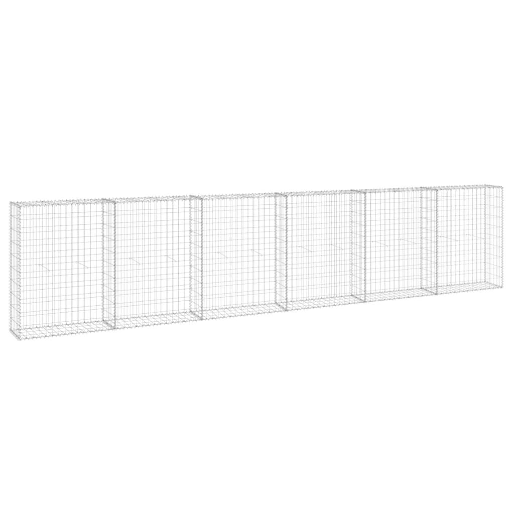 vidaXL Gabionová zeď s víky pozinkovaná ocel 300 x 30 x 100 cm