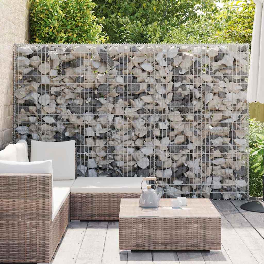 Gabion Wall with Covers Fence Panels Outdoor Garden Galvanized Steel vidaXL - Picture 91 of 204
