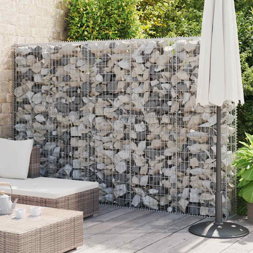 vidaXL Perete gabion cu capace, 300 x 30 x 200 cm, oțel galvanizat