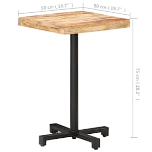 Bistro stůl čtvercový 50 x 50 x 75 cm hrubé mangovníkové dřevo - obrázek 6