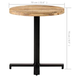 Bistro stůl kulatý Ø 70 x 75 cm hrubé mangovníkové dřevo - obrázek 6