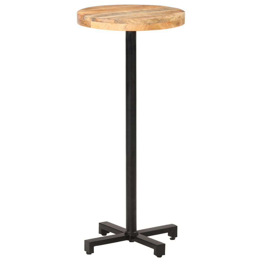 Bar Table Round Ø50×110 cm Rough Mango Wood