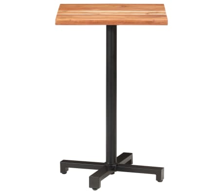 vidaXL Bistro Table with Live Edges 50x50x75 cm Solid Acacia Wood