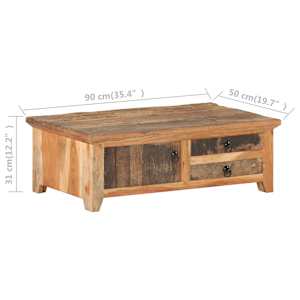 Konferenční stolek 90 x 50 x 31 cm masivní recyklované dřevo - obrázek 7