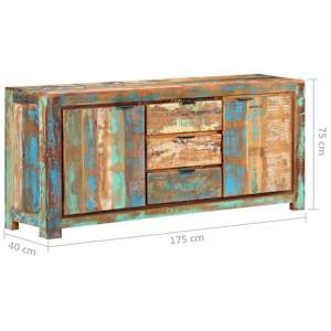 Příborník 175 x 40 x 75 cm masivní recyklované dřevo - obrázek 7