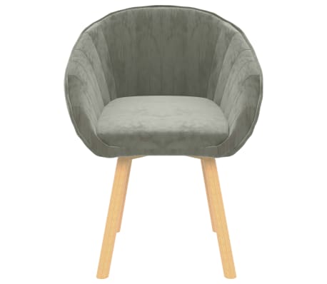 vidaXL Valgomojo kėdės, 4vnt., šviesiai pilkos spalvos, aksomas