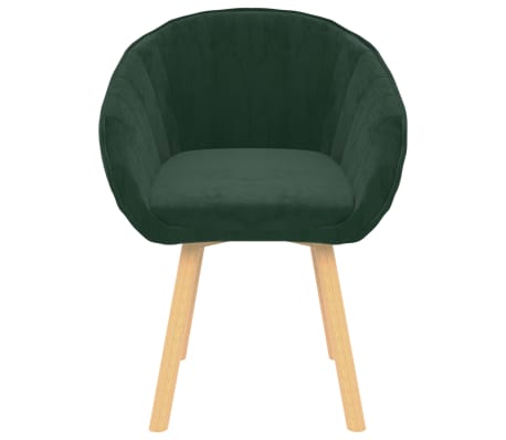 vidaXL Valgomojo kėdės, 4vnt., tamsiai žalios spalvos, aksomas