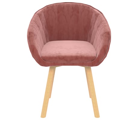 vidaXL Valgomojo kėdės, 4vnt., rožinės spalvos, aksomas