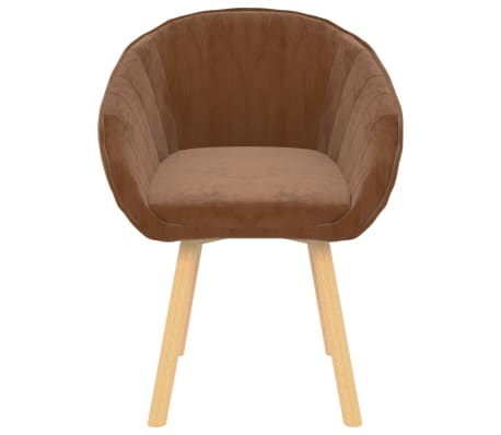 vidaXL Valgomojo kėdės, 4vnt., rudos spalvos, aksomas