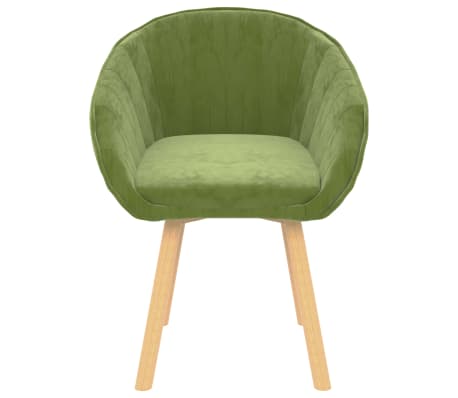 vidaXL Valgomojo kėdės, 6vnt., šviesiai žalios, aksomas (3x289457)