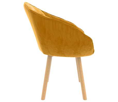 vidaXL 6x Esszimmerstuhl Gelb Samt Küchenstuhl Polsterstuhl Stuhl