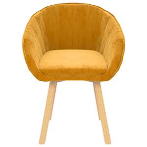 vidaXL Valgomojo kėdės, 6vnt., geltonos spalvos, aksomas (3x289461)