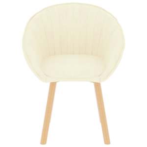 vidaXL Valgomojo kėdės, 4vnt., kreminės spalvos, aksomas