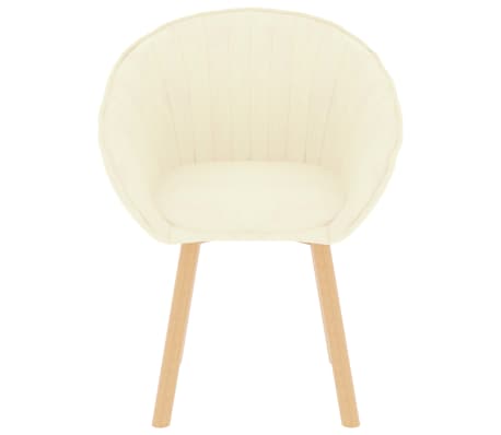 VidaXL Valgomojo kėdės, 6vnt., kreminės spalvos, aksomas (3x289554)