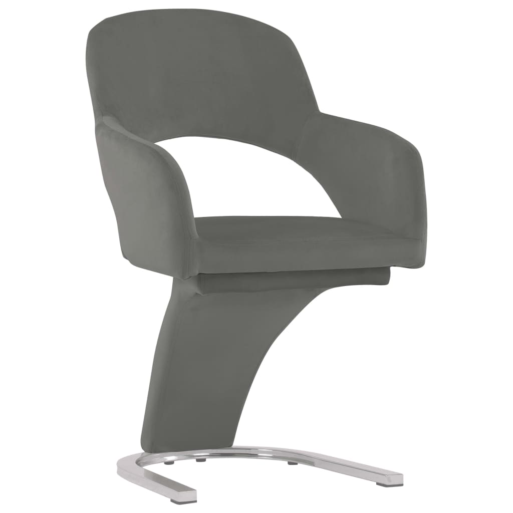 vidaXL Chaises à manger lot de 4 gris velours