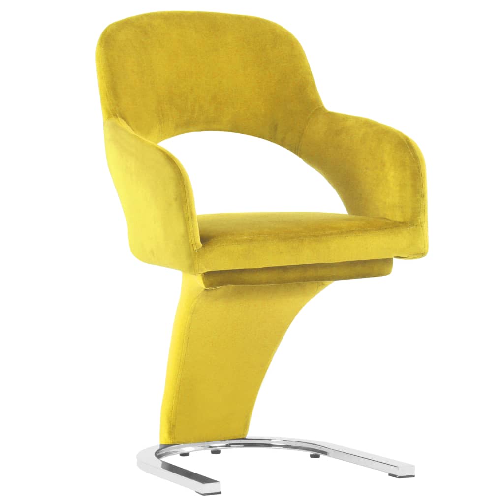 

vidaXL Eetkamerstoelen 6 st fluweel geel