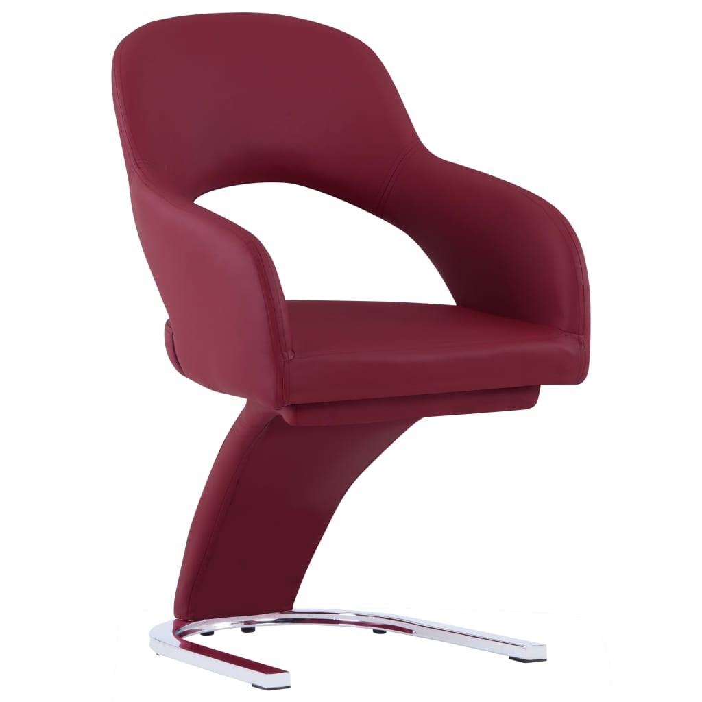 

vidaXL Eetkamerstoelen 4 st kunstleer wijnrood