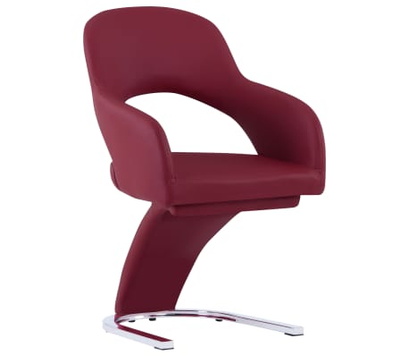 vidaXL Valgomojo kėdės, 4vnt., vyno raudonos, dirbtinė oda