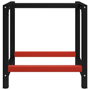 vidaXL Work Bench Frame Metal 80x57x79 cm Black and Red