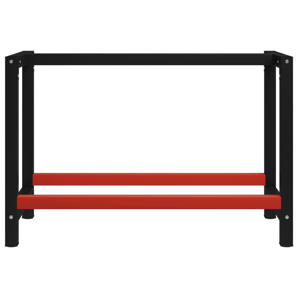vidaXL Darbastalio rėmas, juodas ir raudonas, 120x57x79cm, metalas