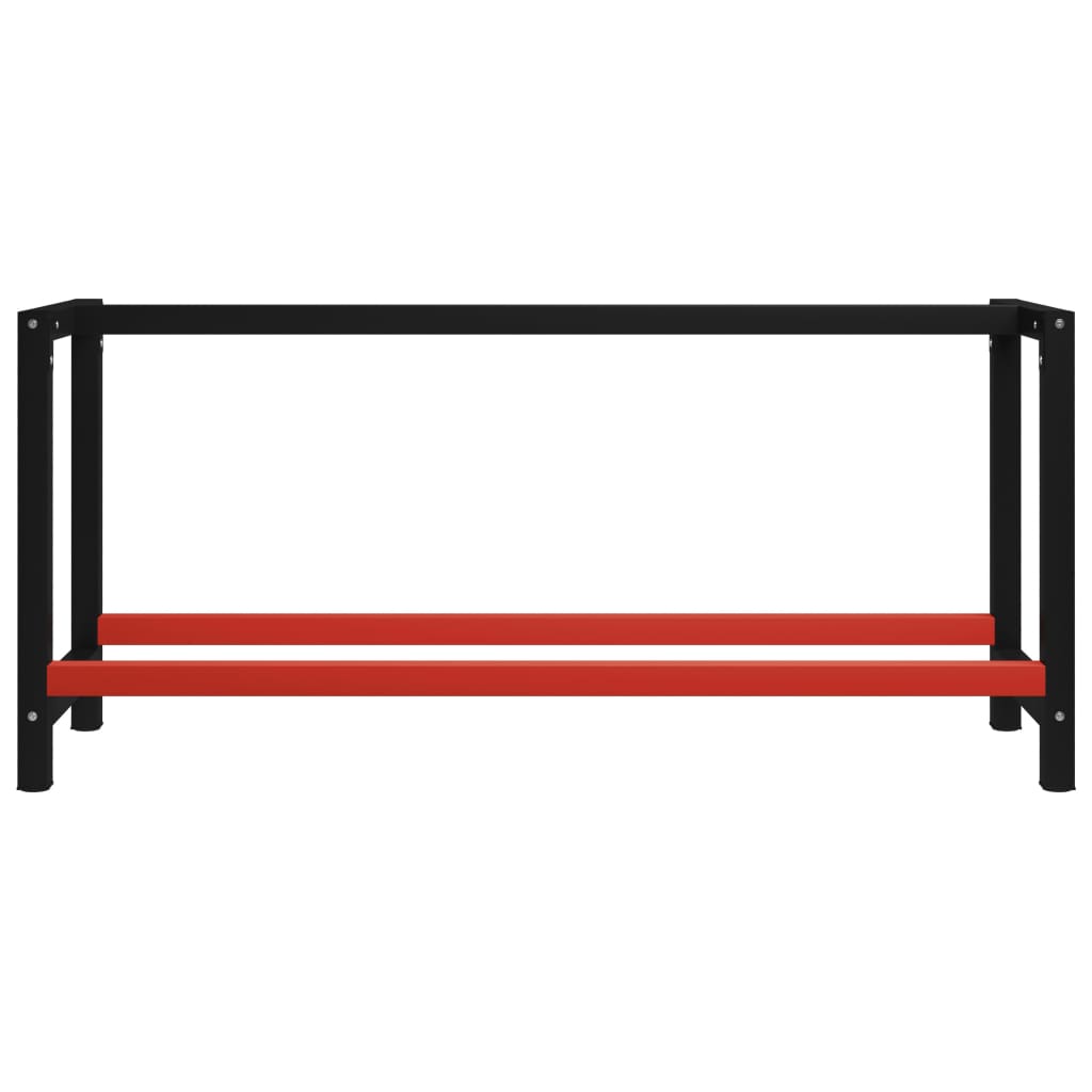 

vidaXL Werkbankframe 175x57x79 cm metaal zwart en rood
