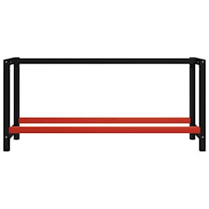 vidaXL fekete &eacute;s piros f&eacute;m munkapadv&aacute;z 175 x 57 x 79 cm