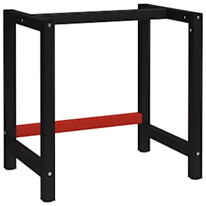 vidaXL t&ouml;&ouml;pingi raam metall 80 x 57 x 79 cm, must ja punane