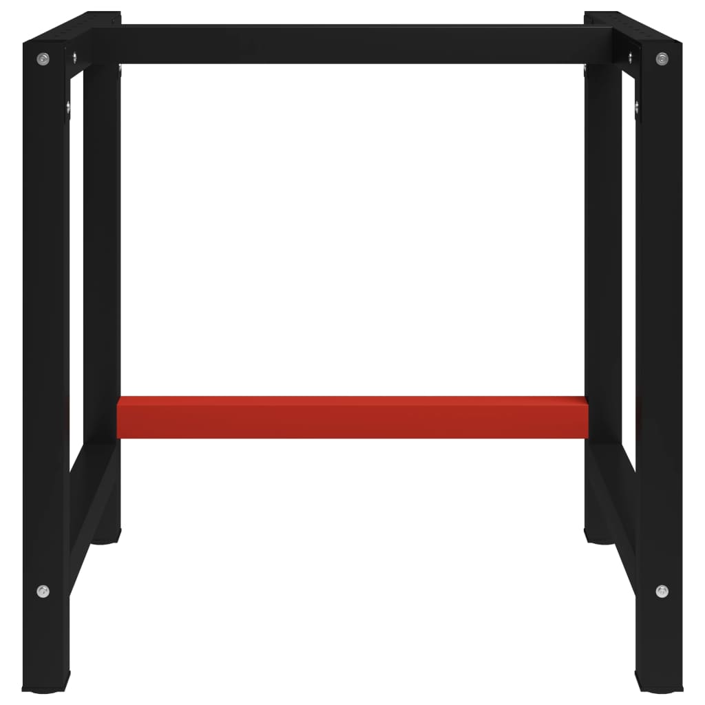 vidaXL Werkbankframe 80x57x79 cm metaal zwart en rood