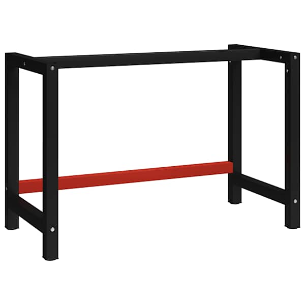 vidaXL t&ouml;&ouml;pingi raam metall 120 x 57 x 79 cm, must ja punane