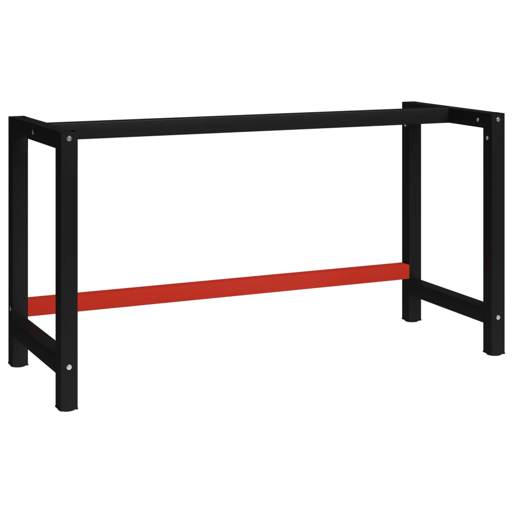 vidaXL Werkbankgestell Metall 150x57x79 cm Schwarz und Rot