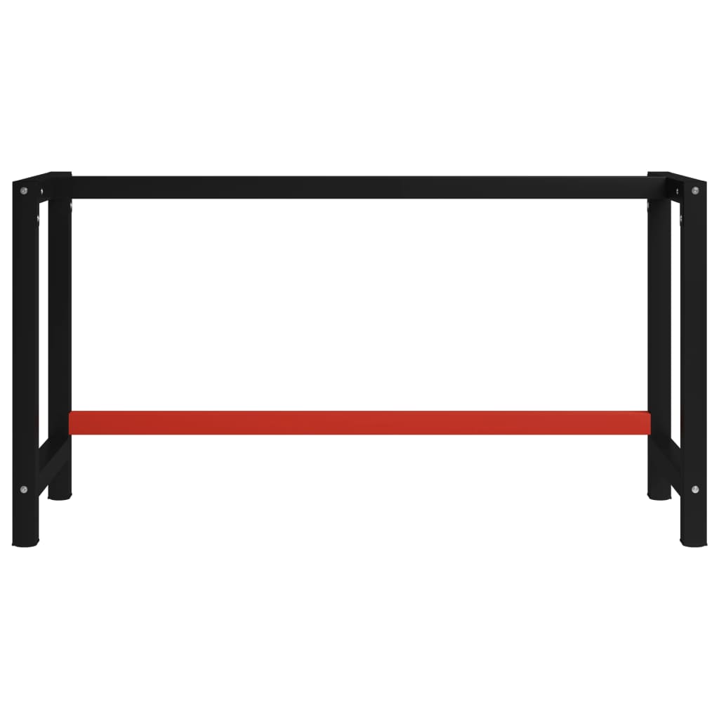 Kovový rám pracovního stolu 150 x 57 x 79 cm černá a červená