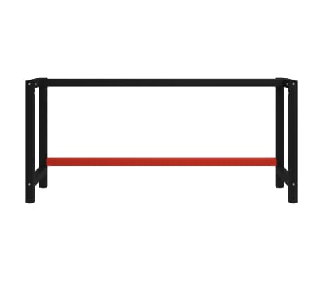 vidaXL Työpöydän runko metalli 175x57x79 cm musta ja punainen