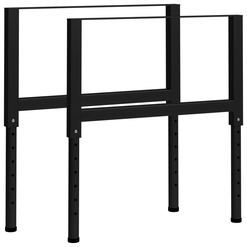 1/2x Work Bench Frames Table Leg Set Black/Grey 55x95.5 cm/85x95.5 cm vidaXL