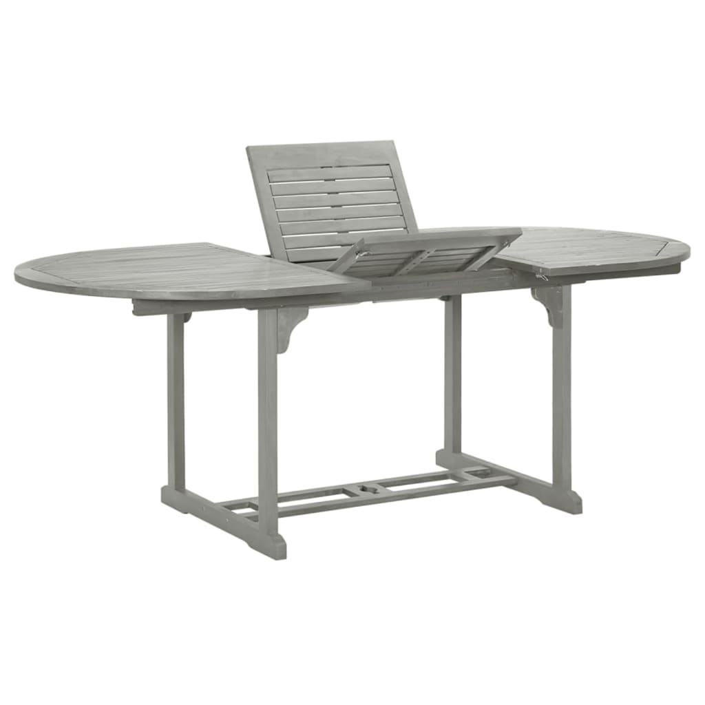 

vidaXL Patio Table Gray 78.7"x39.4"x29.5" Solid Acacia Wood
